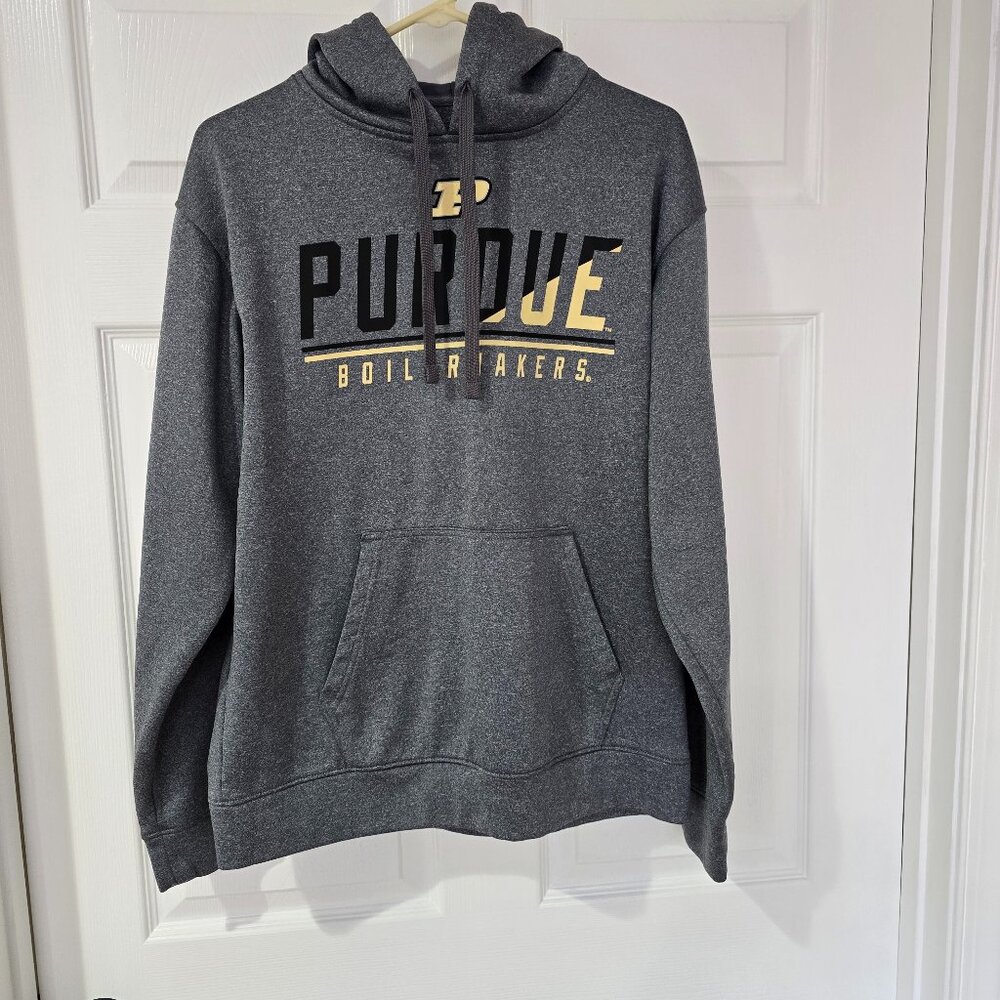 Purdue Boilermakers Men's Champion Pullover Hoodie Polyester Gray Size Medium